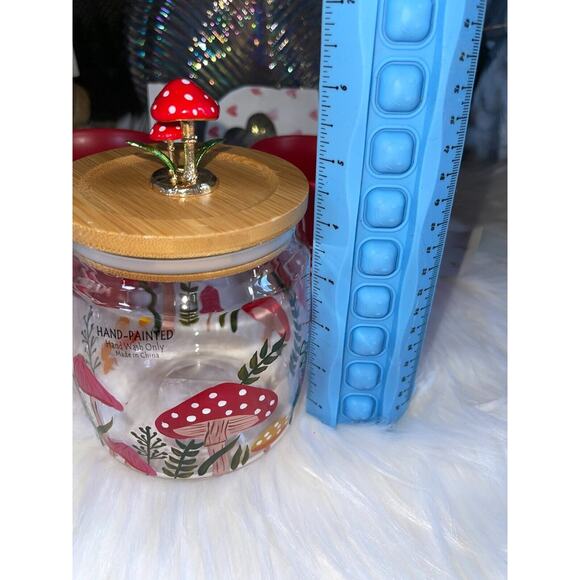 Seeds & Sunshine Mushroom Toadstool 2 Coffee Mugs & 1 Glass Mushroom Cannister - Picture 11 of 12